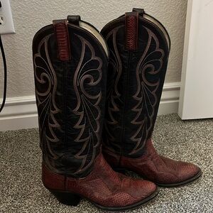 Dan Post Black and Red Heeled Boots